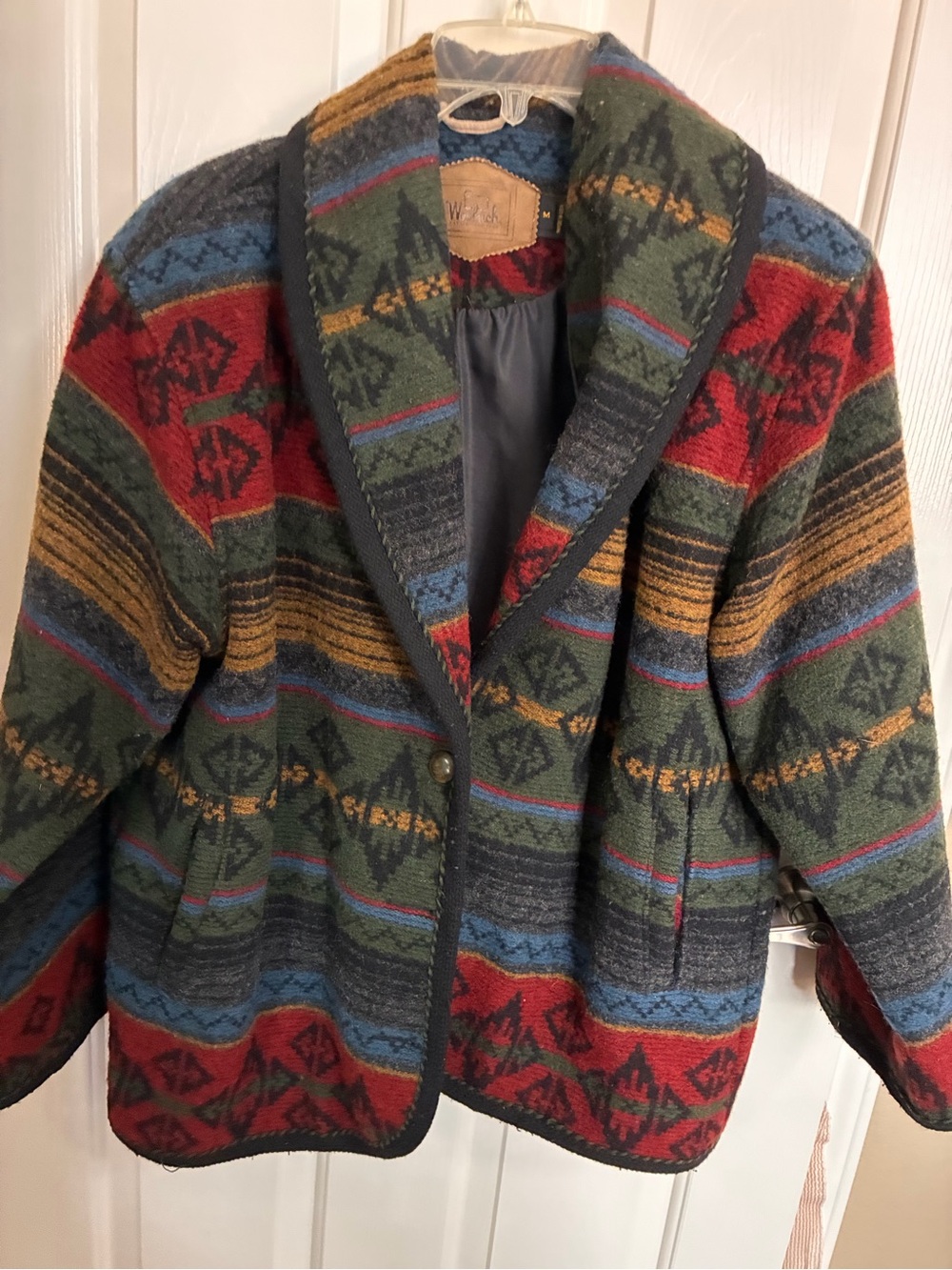 Woolrich Multicolor Patterned Wool Blazer Jacket - Red Green Blue